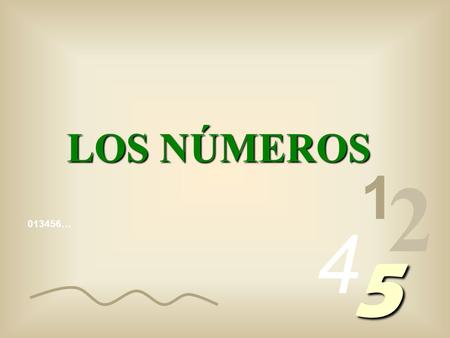 013456… 1 2 4 5 LOS NÚMEROS Los números que escribimos están compuestos por los algoritmos 0,1, 2, 3, 4, 5,6, 7, 8, 9 llamados algoritmos arábigos occidentales,