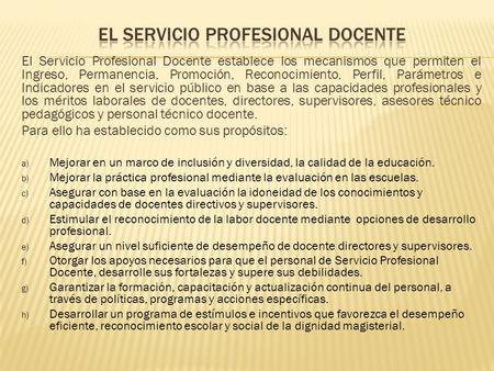 El servicio profesional docente