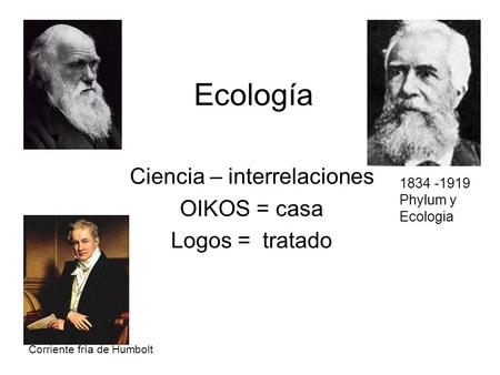 Ciencia – interrelaciones OIKOS = casa Logos = tratado