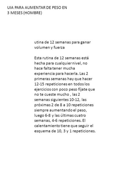 UIA PARA AUMENTAR DE PESO EN 3 MESES (HOMBRE)