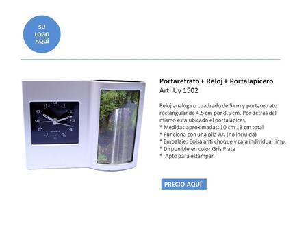 Portaretrato + Reloj + Portalapicero Art. Uy 1502