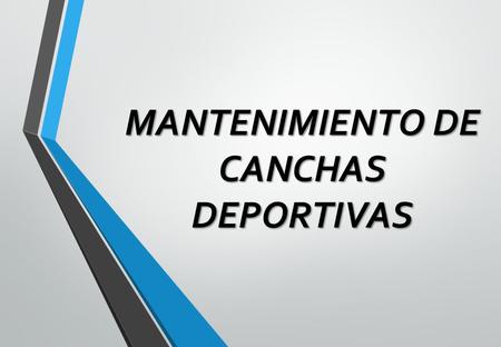 MANTENIMIENTO DE CANCHAS DEPORTIVAS