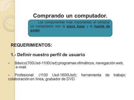 Comprando un computador.