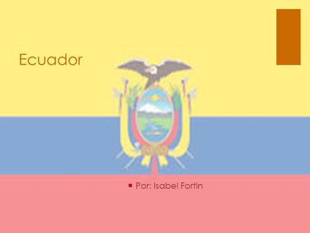 Ecuador  Por: Isabel Fortin. Terrano  Ecuador tiene tres principal terranos  La llanura (coasta)  Teirras atlas (sierra)  Selva (oriente)