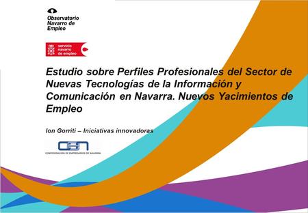 Estudio sobre Perfiles Profesionales del Sector de Nuevas Tecnologías de la Información y Comunicación en Navarra. Nuevos Yacimientos de Empleo Ion Gorriti.