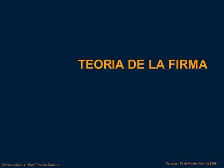 TEORIA DE LA FIRMA Caracas, 15 de Noviembre de 2002.