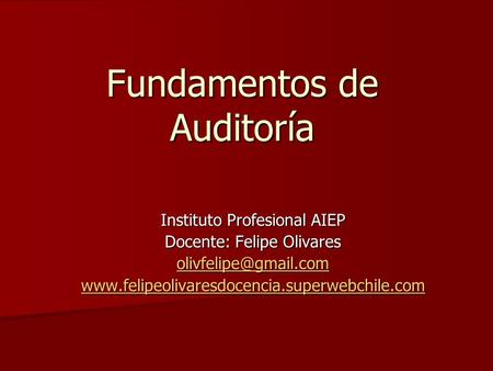 Fundamentos de Auditoría