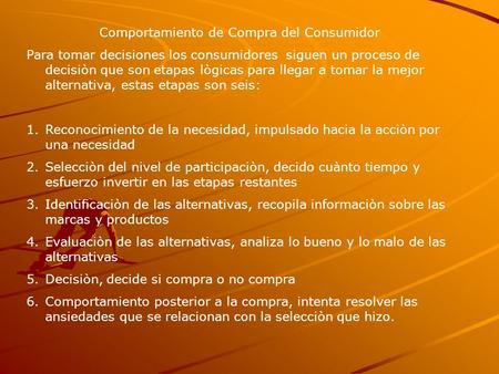 Comportamiento de Compra del Consumidor