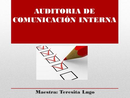 AUDITORIA DE COMUNICACIÓN INTERNA