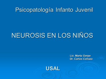 Psicopatología Infanto Juvenil