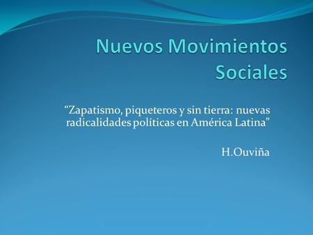 Nuevos Movimientos Sociales