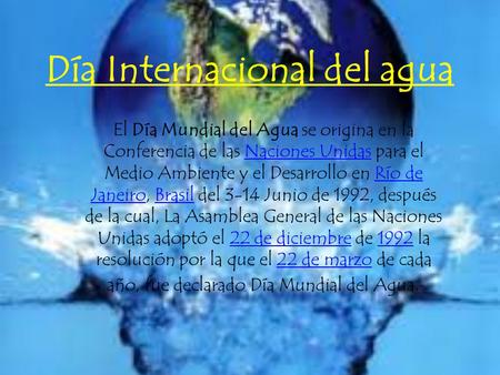 Día Internacional del agua