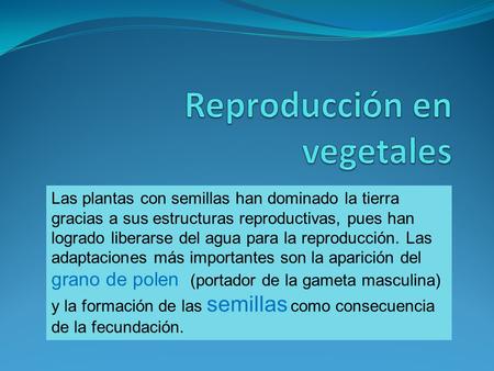 Reproducción en vegetales