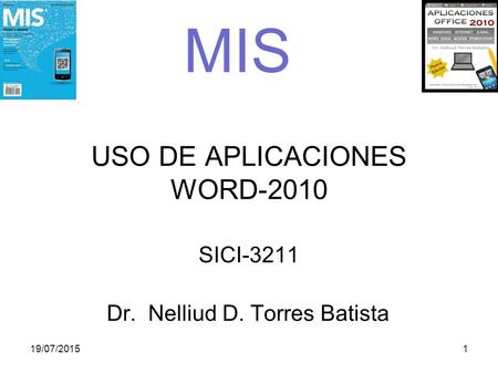 USO DE APLICACIONES WORD-2010 SICI-3211