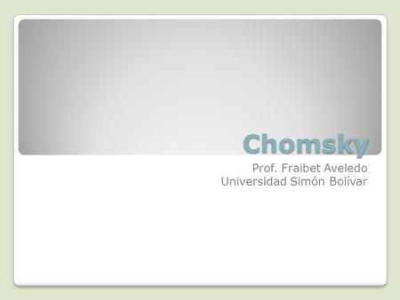 Prof. Fraibet Aveledo Universidad Simón Bolívar