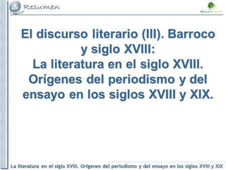 El discurso literario (III)