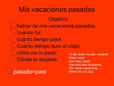 Mis vacaciones pasadas