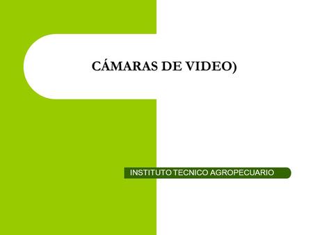 CÁMARAS DE VIDEO) INSTITUTO TECNICO AGROPECUARIO.