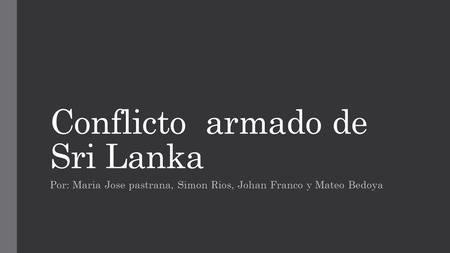 Conflicto armado de Sri Lanka