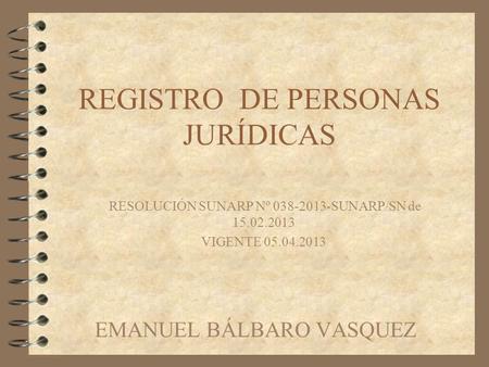 REGISTRO DE PERSONAS JURÍDICAS