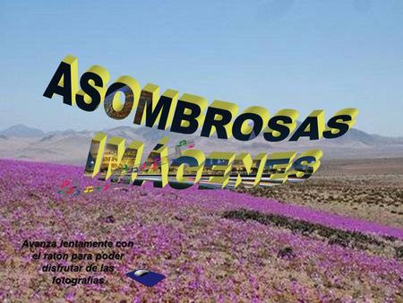 Avanza lentamente con el ratón para poder disfrutar de las fotografías.