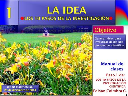 LA IDEA LOS 10 PASOS DE LA INVESTIGACIÓN