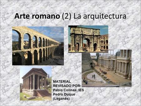 Arte romano (2) La arquitectura