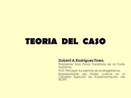 TEORIA DEL CASO Duberlí A.Rodríguez Tineo.