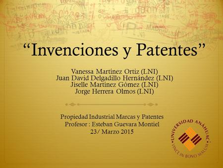 “Invenciones y Patentes”