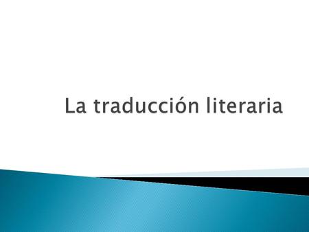 La traducción literaria