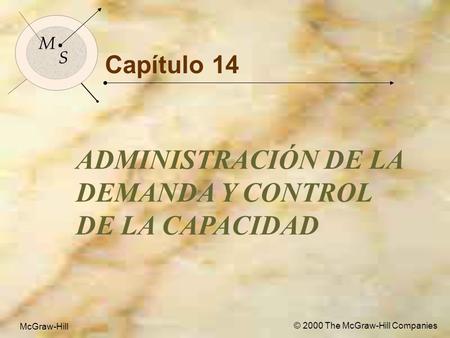 McGraw-Hill © 2000 The McGraw-Hill Companies 1 M S McGraw-Hill © 2000 The McGraw-Hill Companies Capítulo 14 ADMINISTRACIÓN DE LA DEMANDA Y CONTROL DE LA.