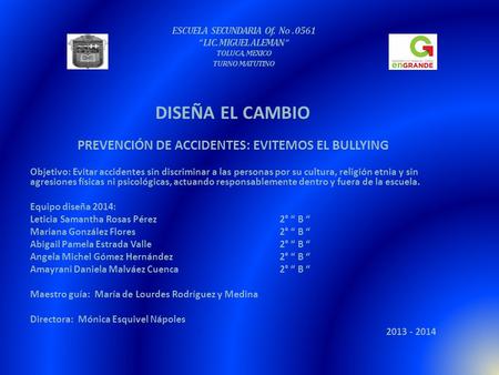 PREVENCIÓN DE ACCIDENTES: EVITEMOS EL BULLYING