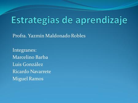 Estrategias de aprendizaje
