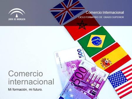 Mi formación, mi futuro. CICLO FORMATIVO DE GRADO SUPERIOR Comercio Internacional Comercio internacional.