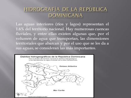 HIDROGRAFÍA DE LA REPÚBLICA DOMINICANA