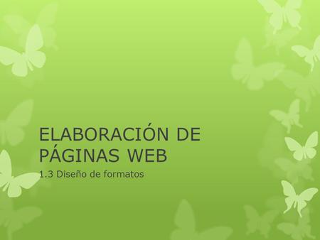 ELABORACIÓN DE PÁGINAS WEB
