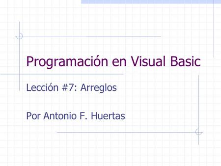 Programación en Visual Basic