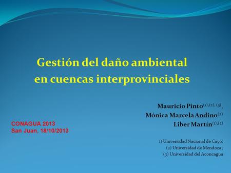 Gestión del daño ambiental en cuencas interprovinciales