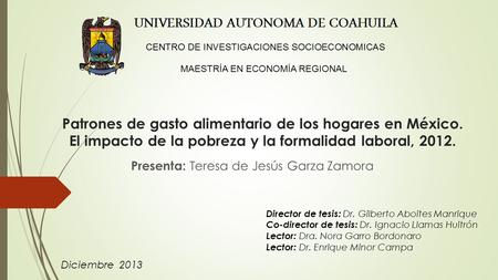 Presenta: Teresa de Jesús Garza Zamora