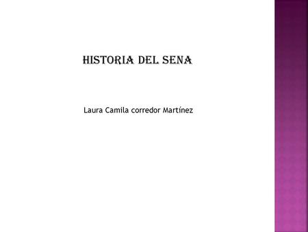 HISTORIA DEL SENA Laura Camila corredor Martínez.