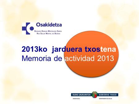 2013ko jarduera txostena Memoria de actividad 2013.
