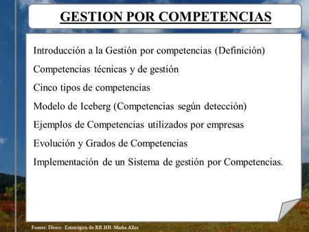 GESTION POR COMPETENCIAS