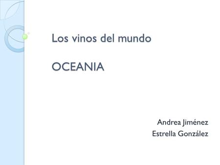 Los vinos del mundo OCEANIA
