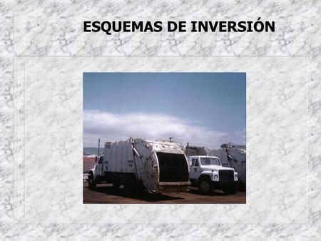 ESQUEMAS DE INVERSIÓN. ¿ QUE ES UN ESQUEMA DE INVERSIÓN ? Es una herramienta administrativa que integra información - estadística, de estudios y proyectos,