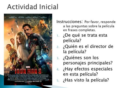 Actividad Inicial ¿De qué se trata esta película?