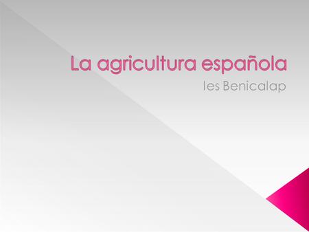 La agricultura española