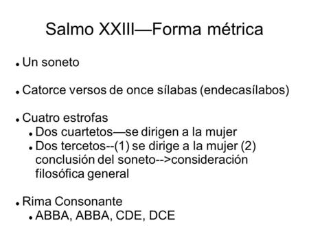 Salmo XXIII—Forma métrica