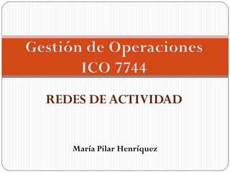 Gestión de Operaciones