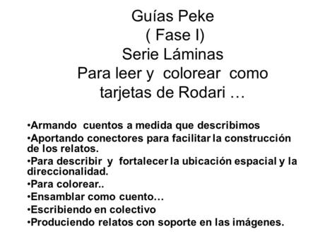 Armando  cuentos a medida que describimos