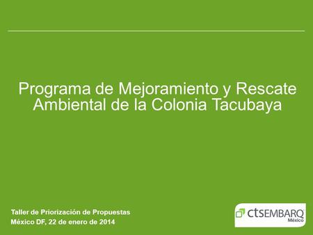 Programa de Mejoramiento y Rescate Ambiental de la Colonia Tacubaya